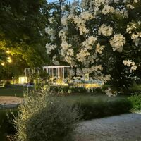 Notre joli parc éclairé de nuit, une toute autre ambiance.