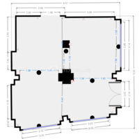 Plan avec mesures du Showroom - salle IMPACT (70 m2)