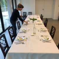Salle à manger en cours d'installation