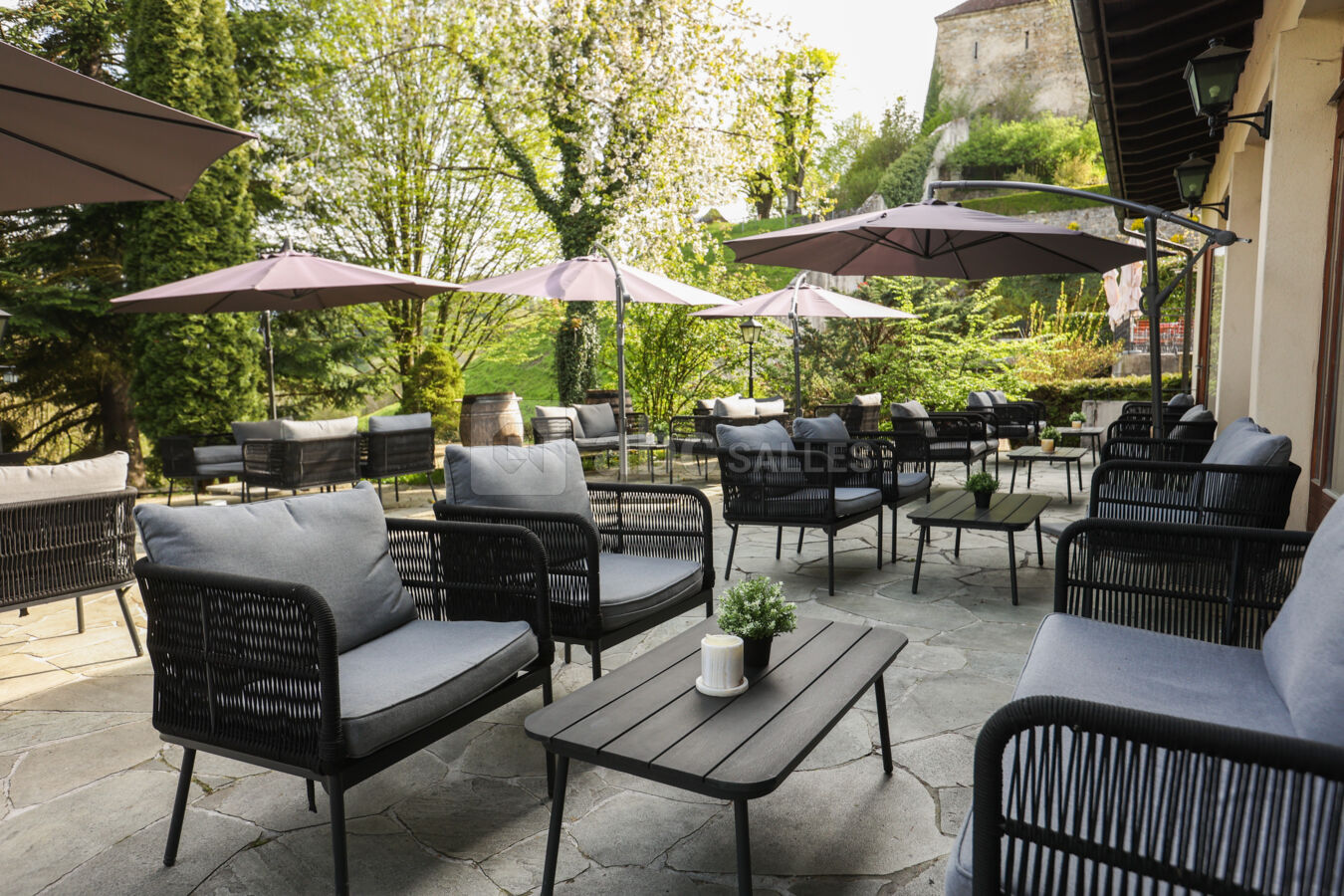 Terrasse privative salle de séminaire
