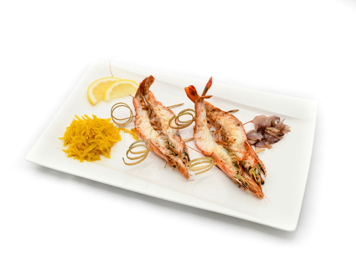 Brochette de Gambas (menu gastronomique)