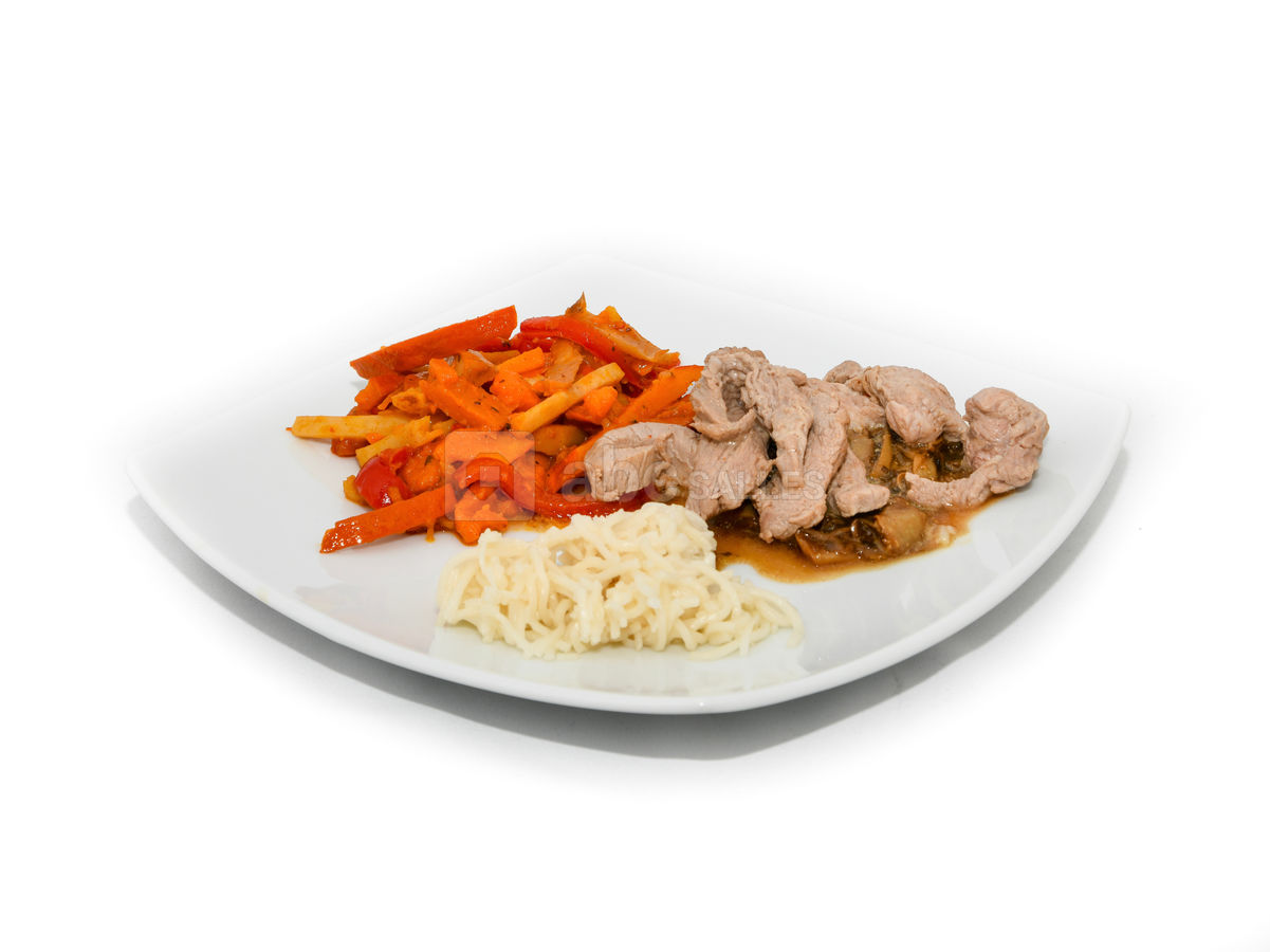 Emincé de veau aux champignons (menu gastronomique)