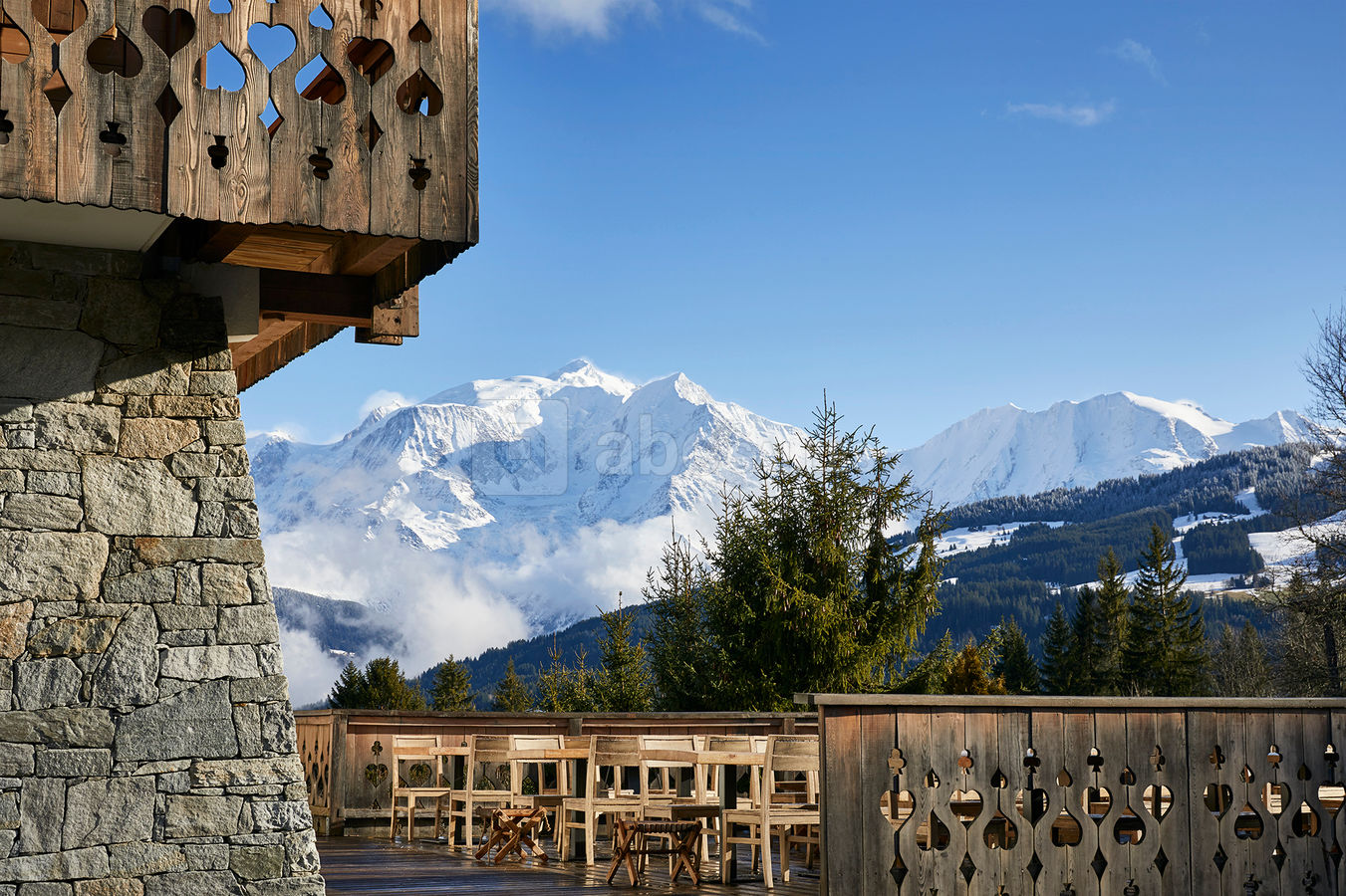 Terrasse panoramique avec vue Mont-Blanc