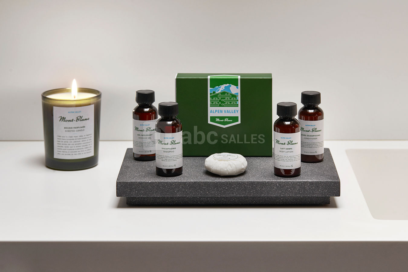 Produits d'accueil personnalisés aux senteurs d'ambre