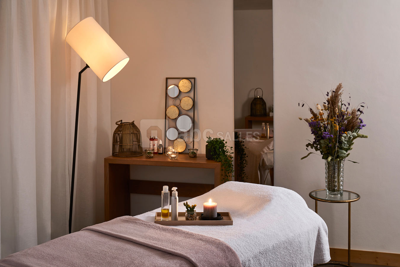 Notre salle de massage avec sauna