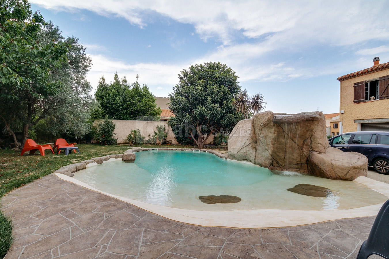 Piscine lagon cascade