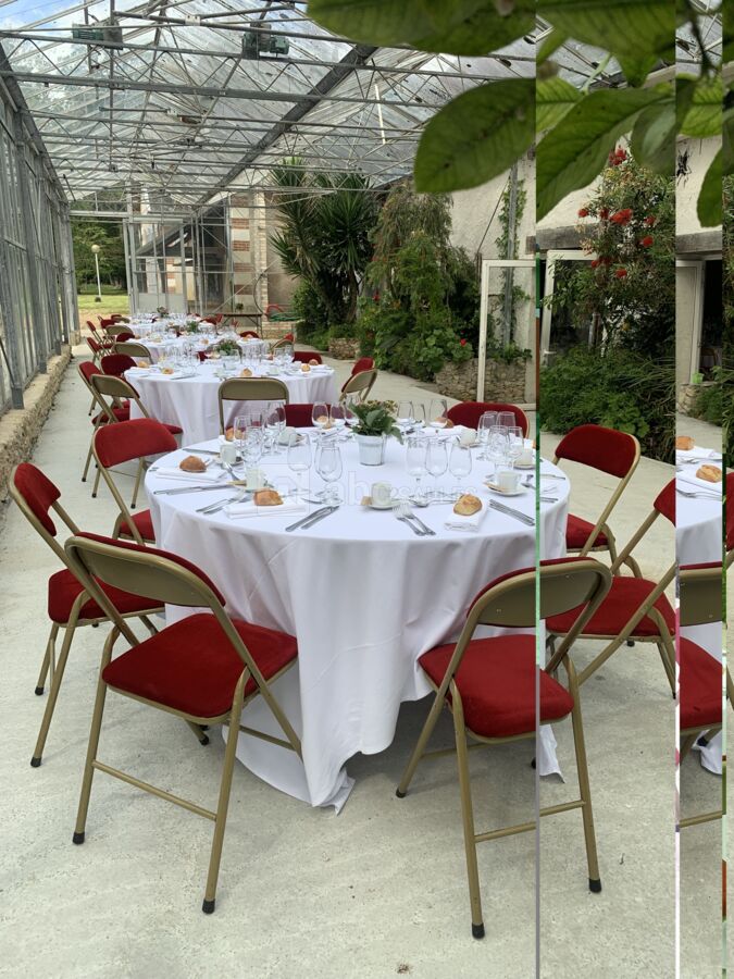 Déjeuner professionnel dans la serre d'orangerie