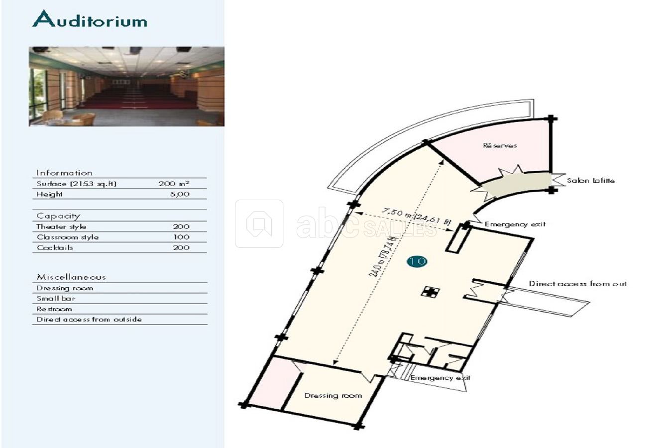 Plan salle Auditorium