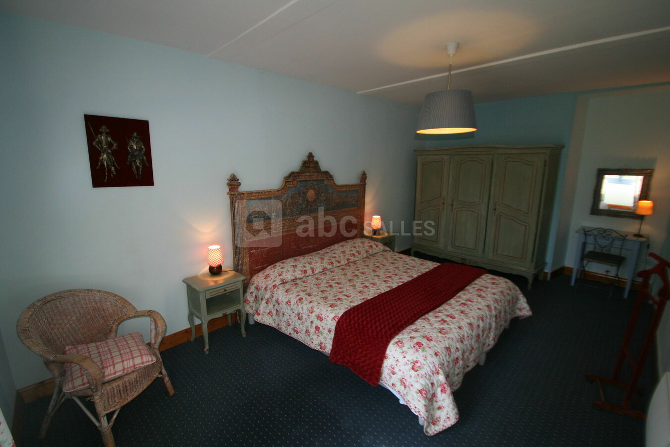 La chambre avec lit de 1m80, gîte la Terrasse