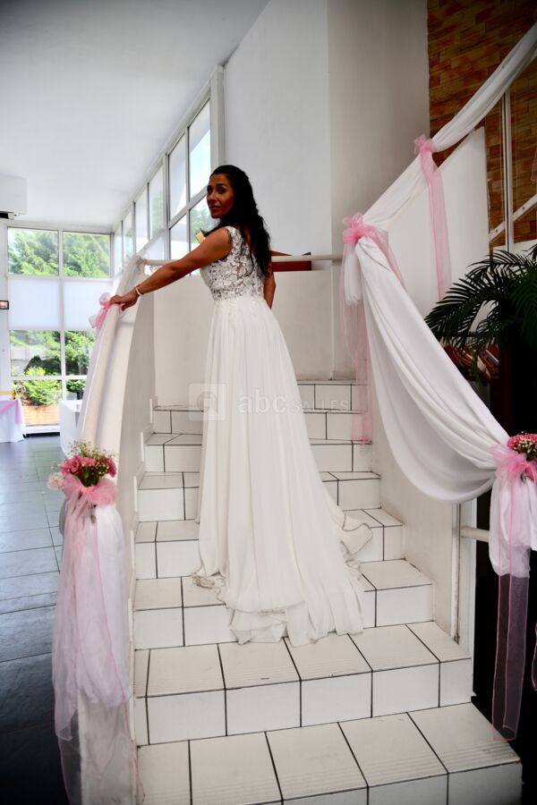 Décoration escalier avec mariée