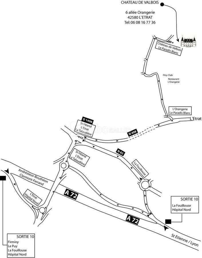 Plan d'accès chateau de valbois