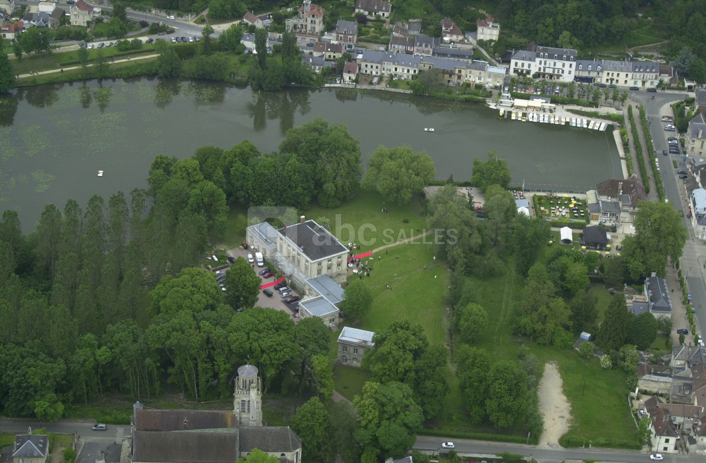 Vue aérienne des thermes