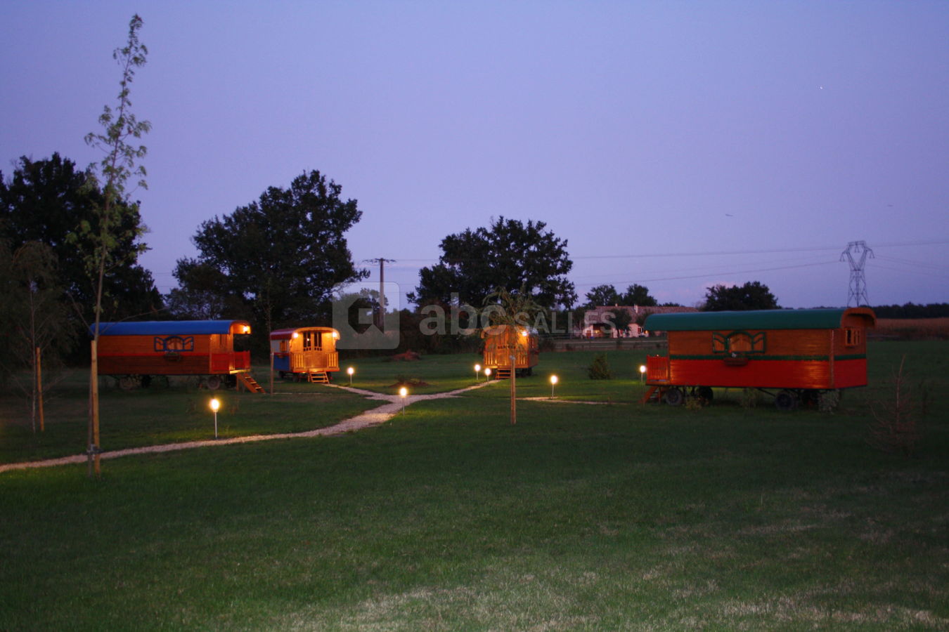 Vue sur les roulottes