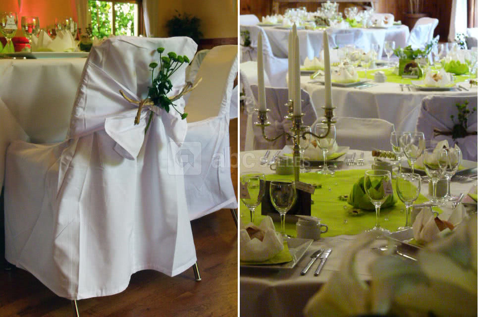 Housses de chaises et chandelier du moulin