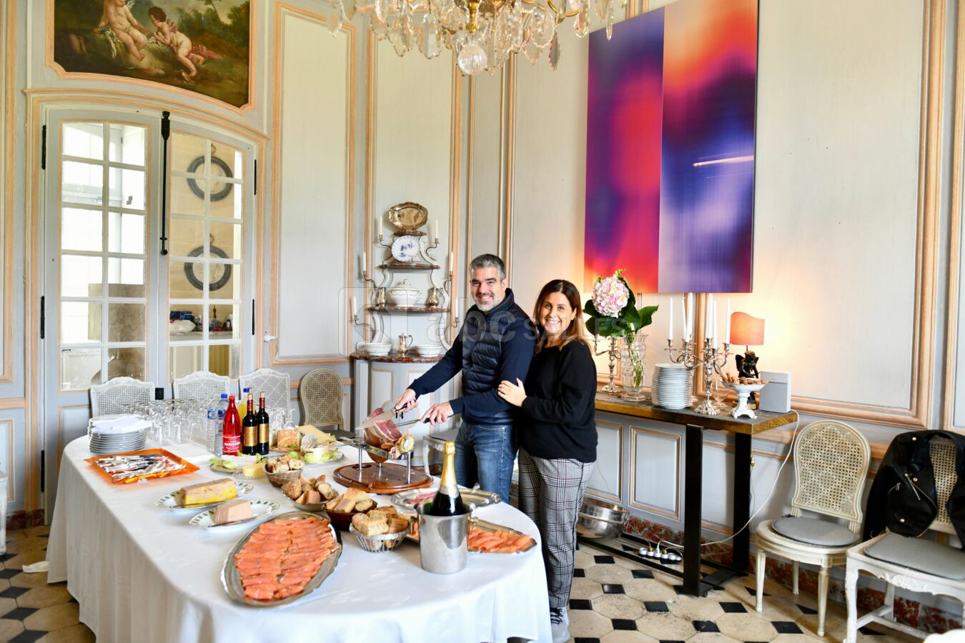 Buffet dans la Salle à Manger du Château d'Aunoy