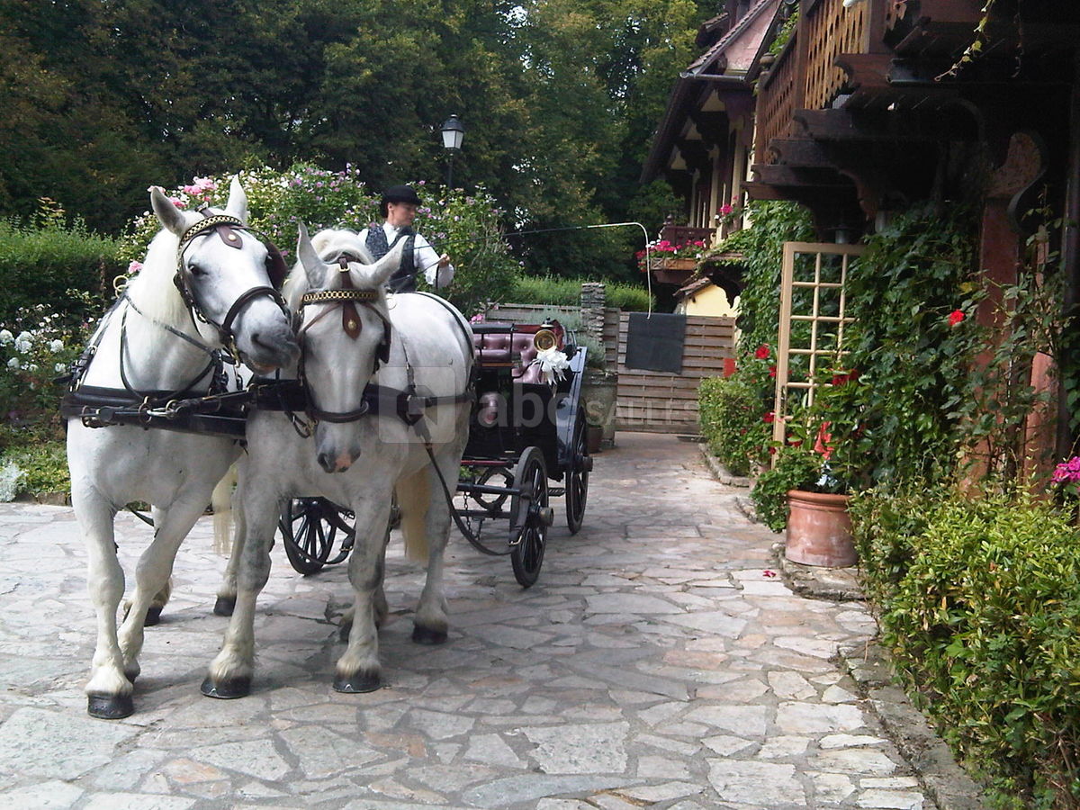 Arrivée en calèche