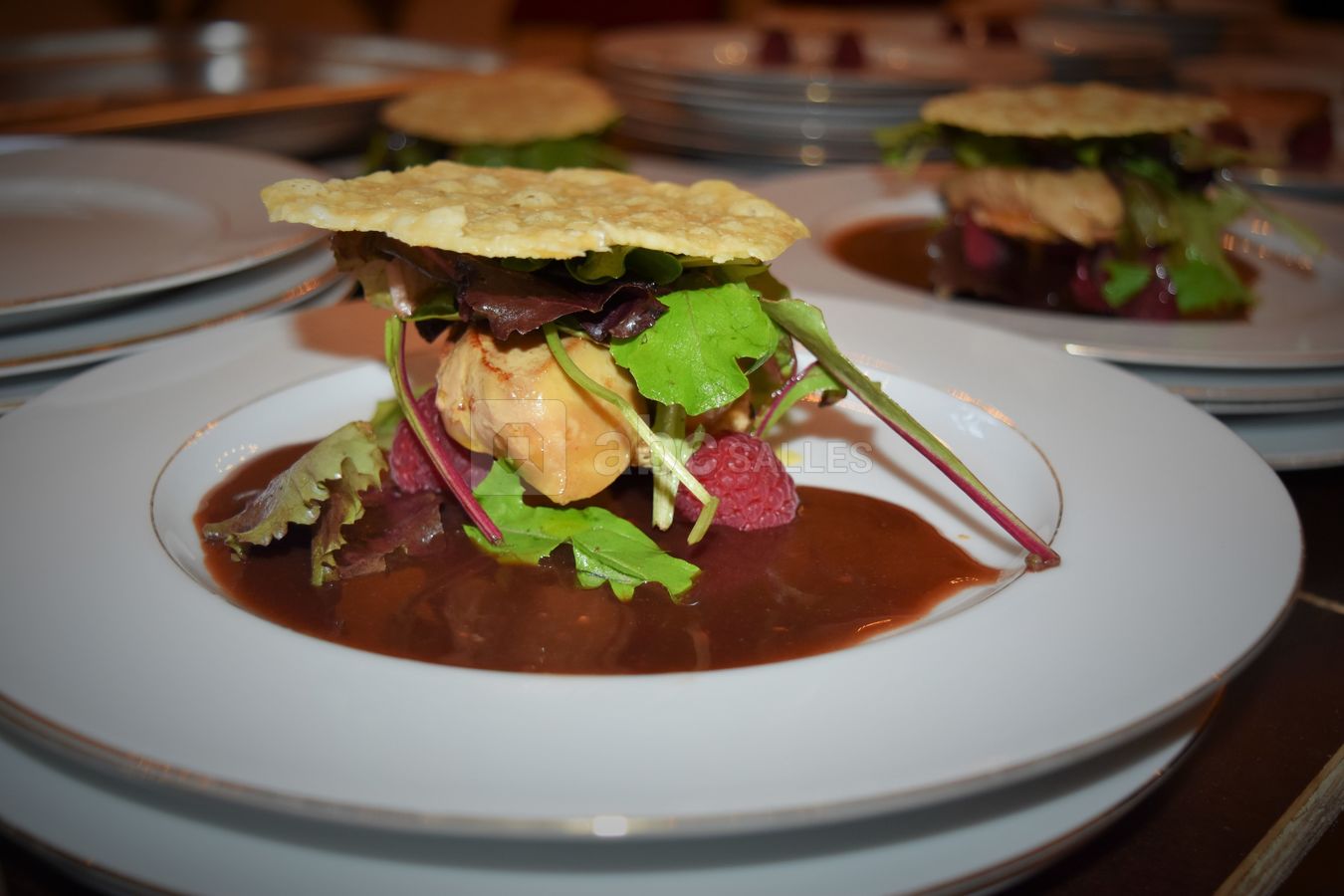 Escalope de foie Gras au framboises