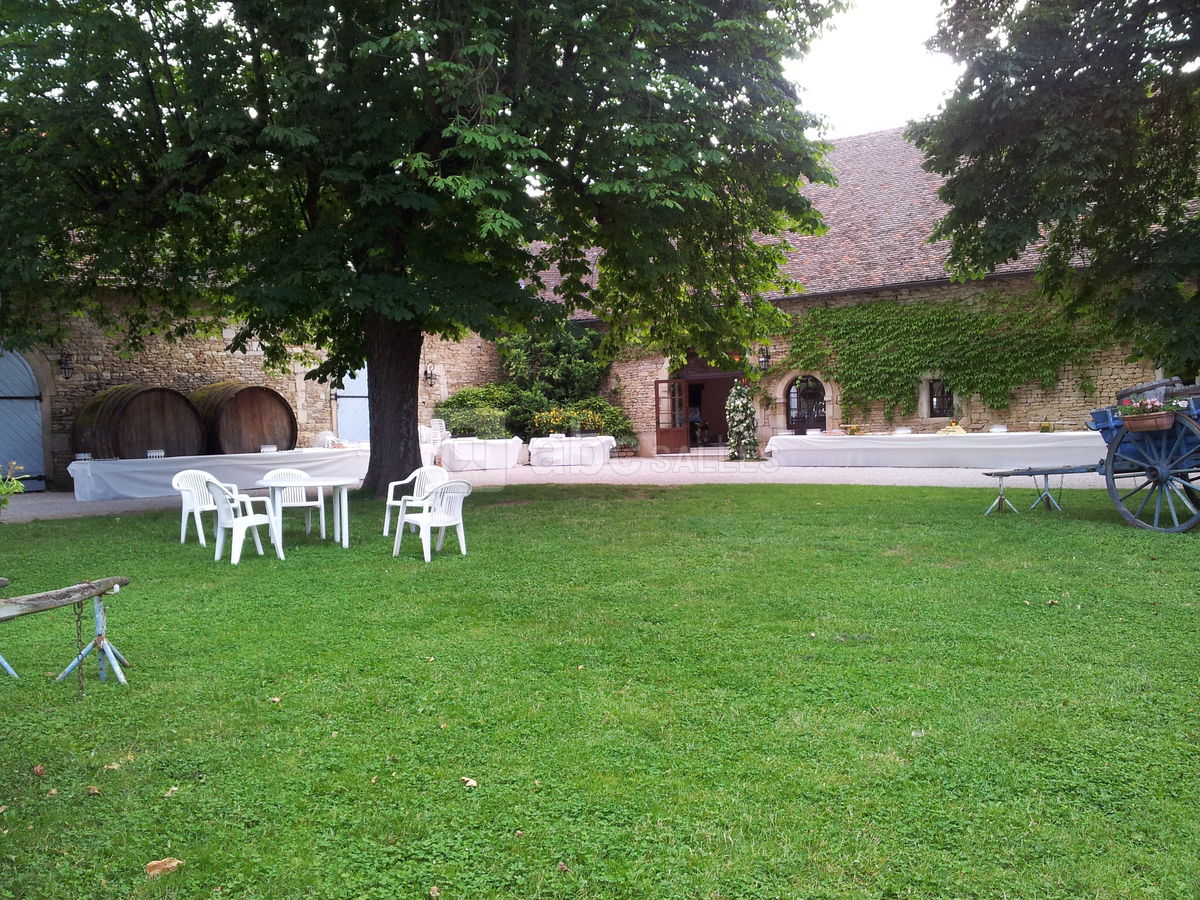 La cour d'honneur pour le cocktail