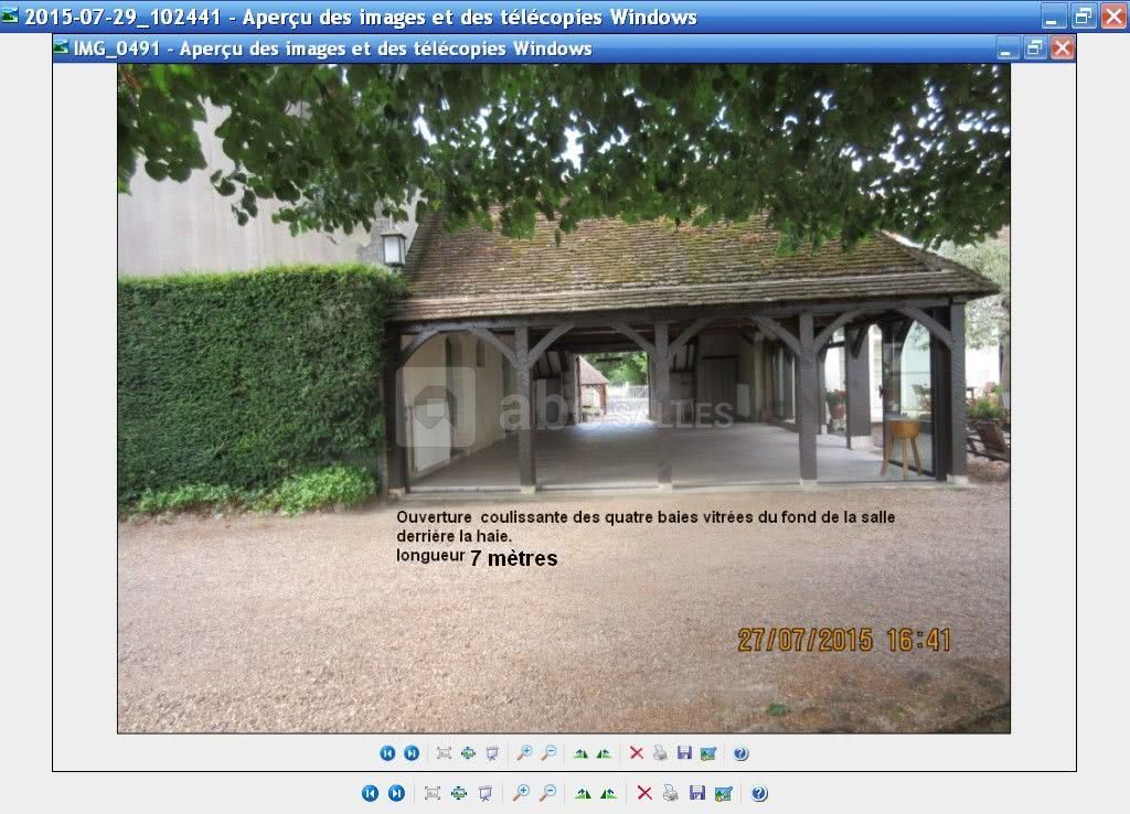 4 baies vitréesfond salle ouvertes