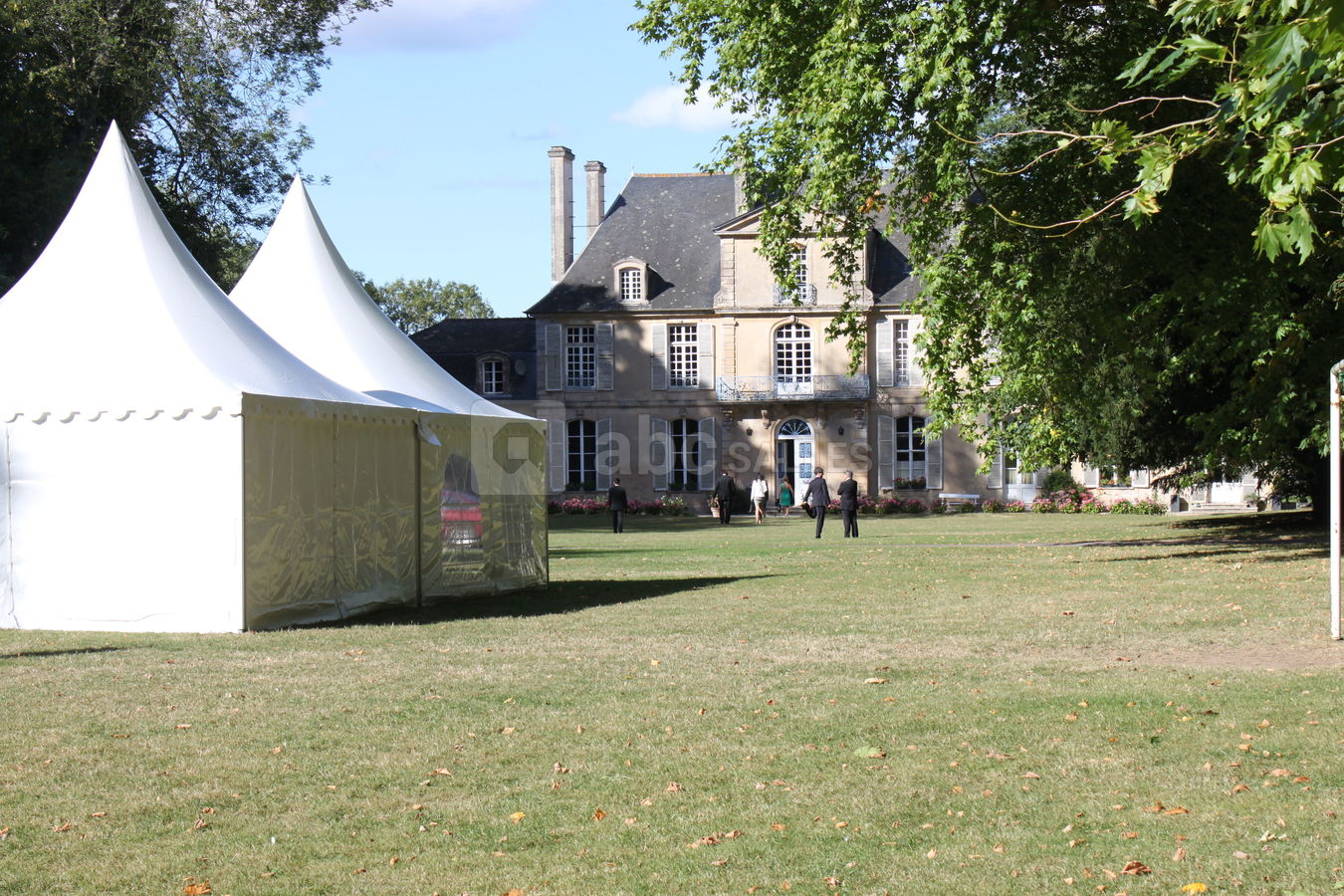 Cocktail devant le château