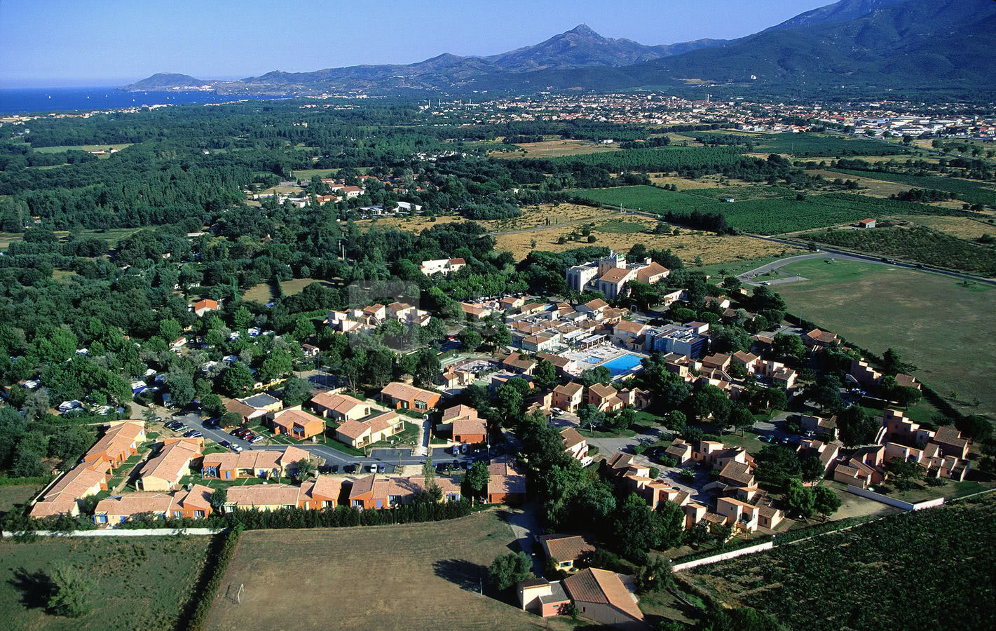 Vue aérienne du complexe