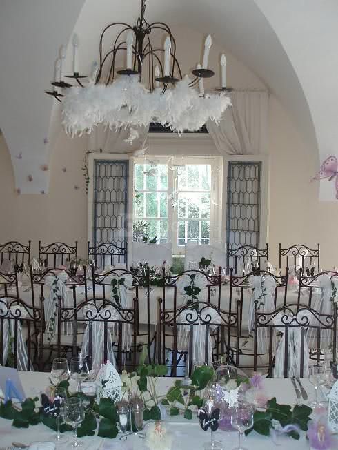 Salle de restaurant le jour du mariage