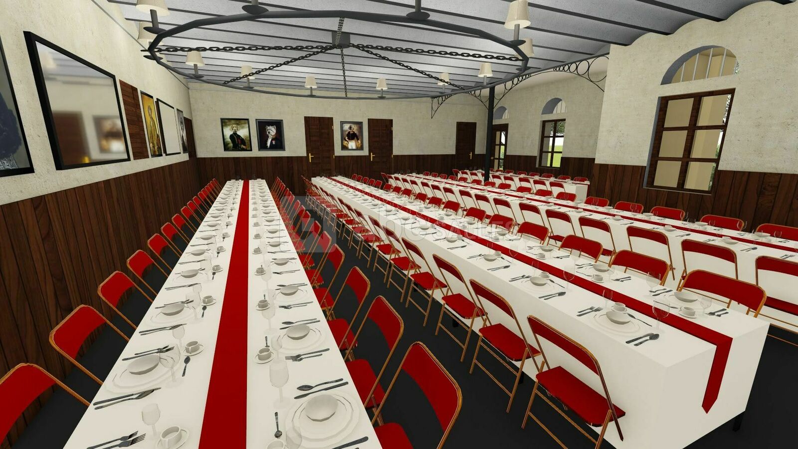 Les écuries, tables "banquet"