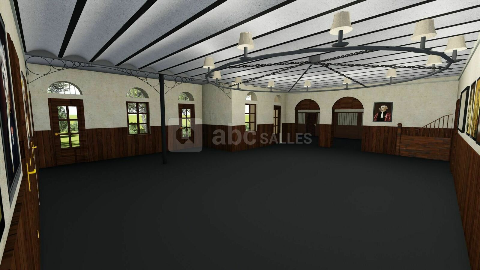 Les écuries : grande salle