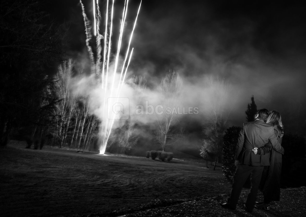 Feu d'artifice dans le parc du château