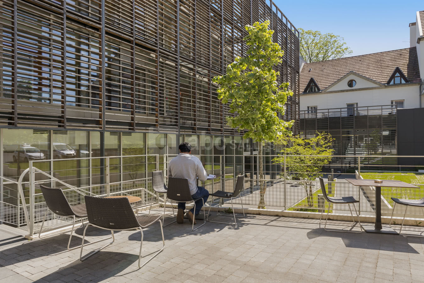 Vue terrasse bar extérieur