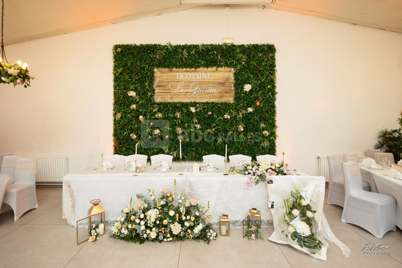Salle de réception mur de plantes