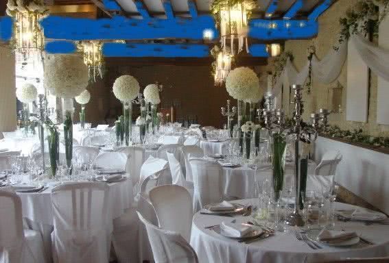 Salon bleu en salle de reception