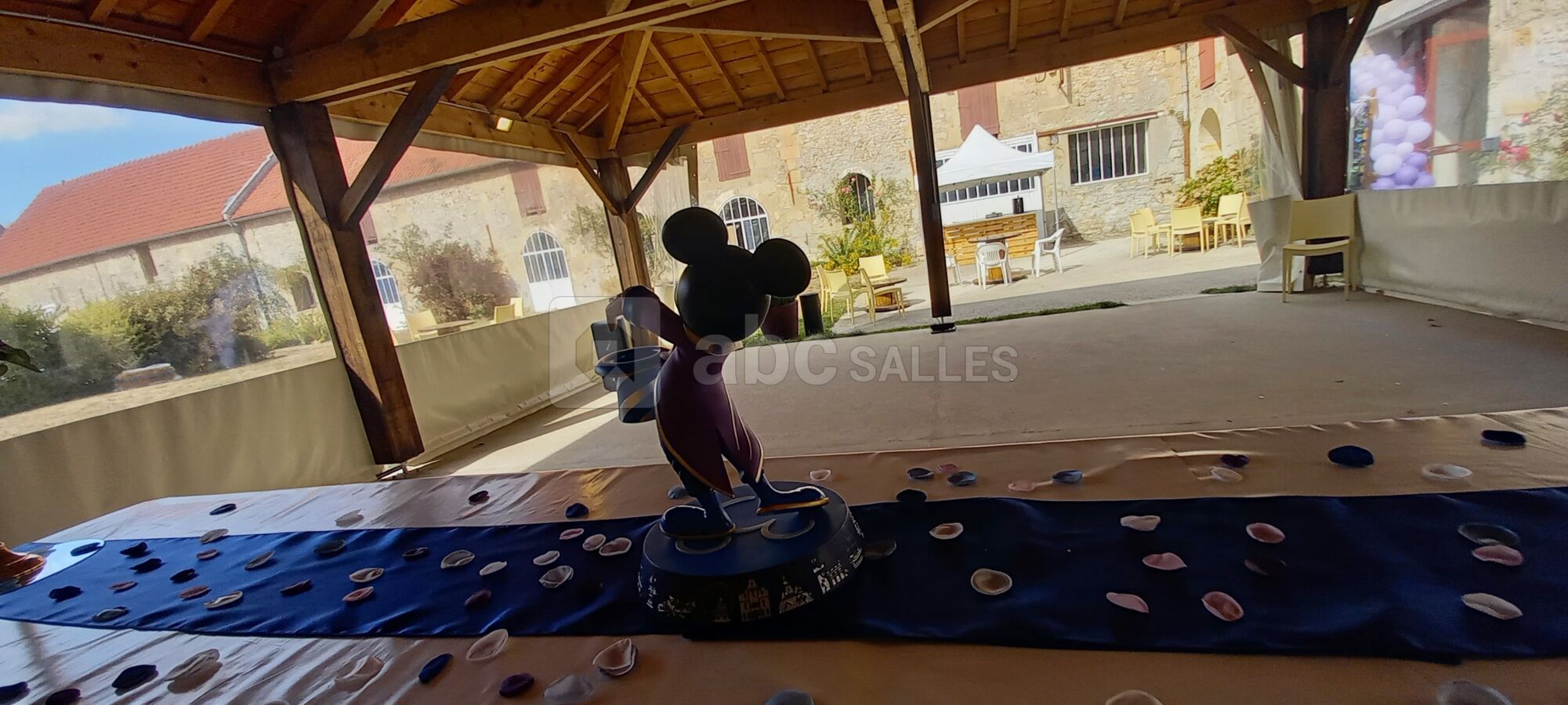 La terrasse couverte pour un anniversaire d'amoureux de Disney
