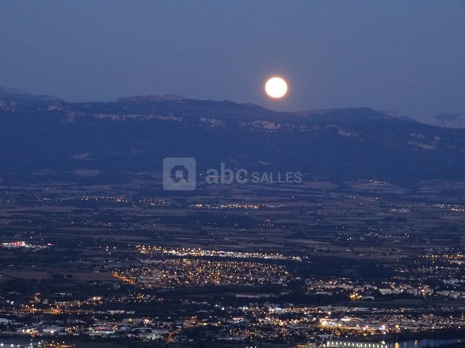 Levé de lune sur le Vercors vue du Logis