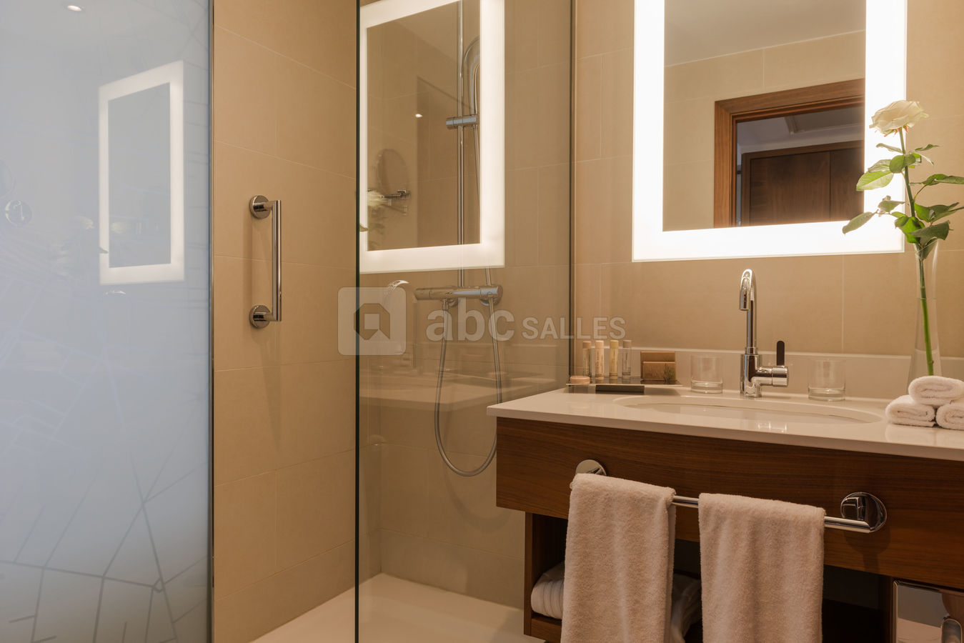 Salle de bain avec douche ou baignoire