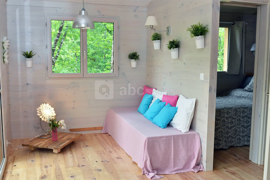 Salon de la cabane romantique