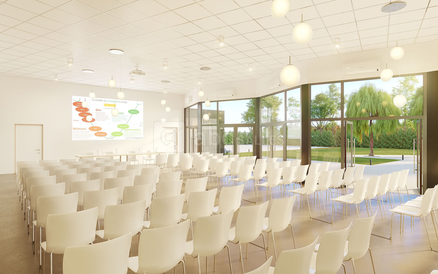 Salle de réunion disposition en conférence