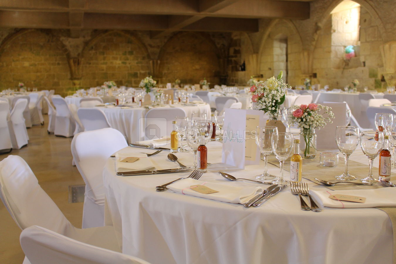 Soirée de mariage dans la salle des moines