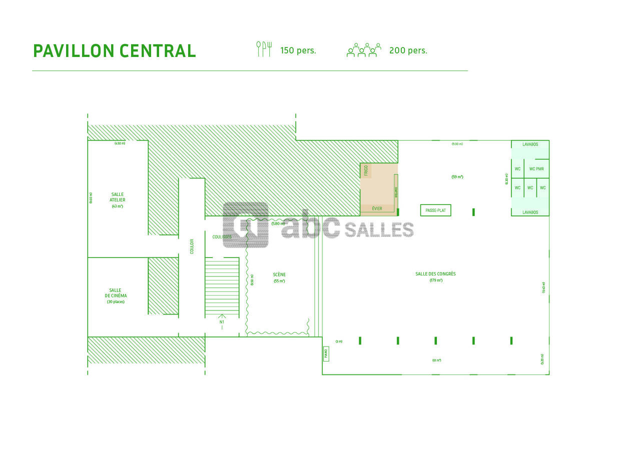 Plan Salle des congrès [Pavillon central]