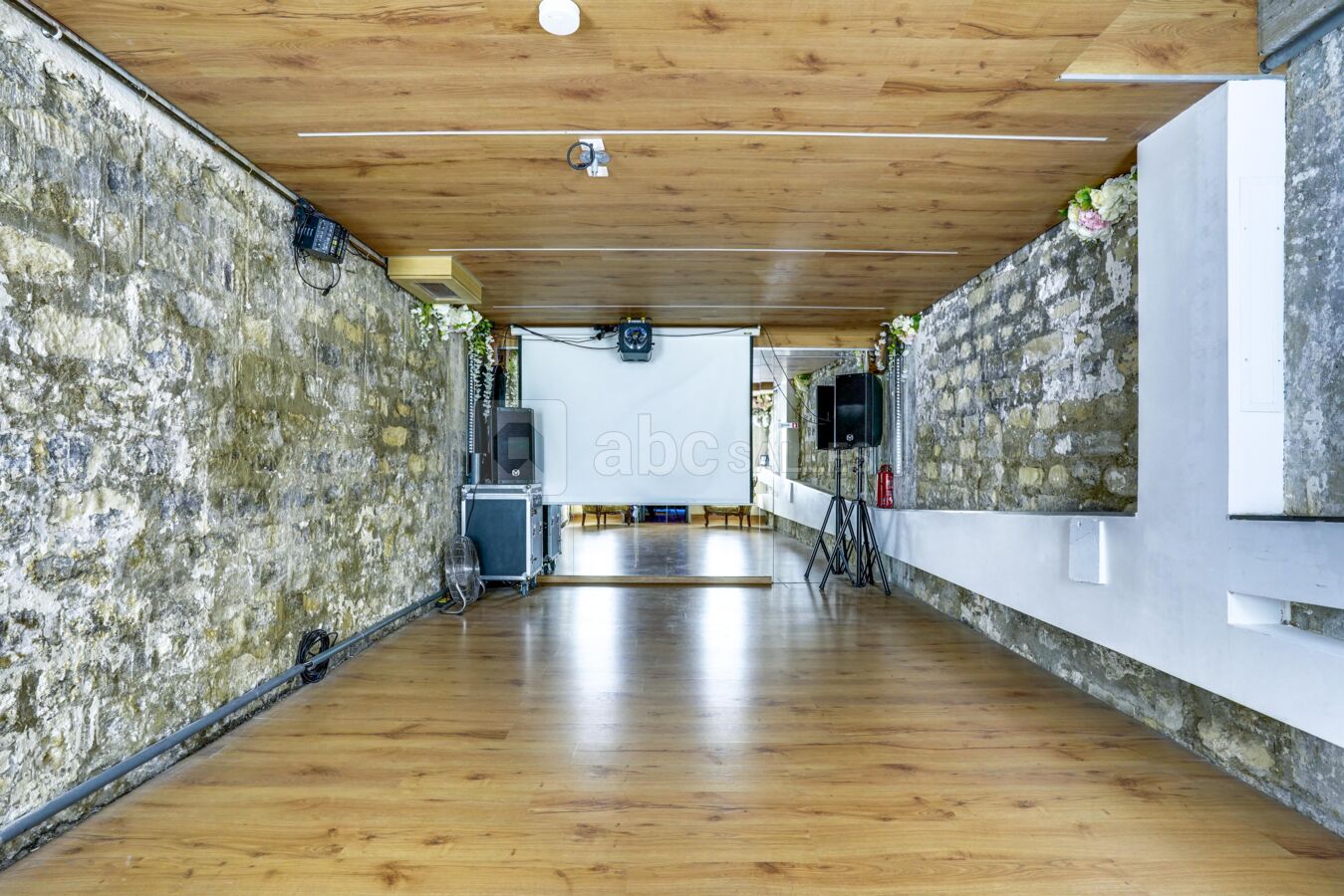 Salle de réunion / projection / danse - équipée VP écran blanc