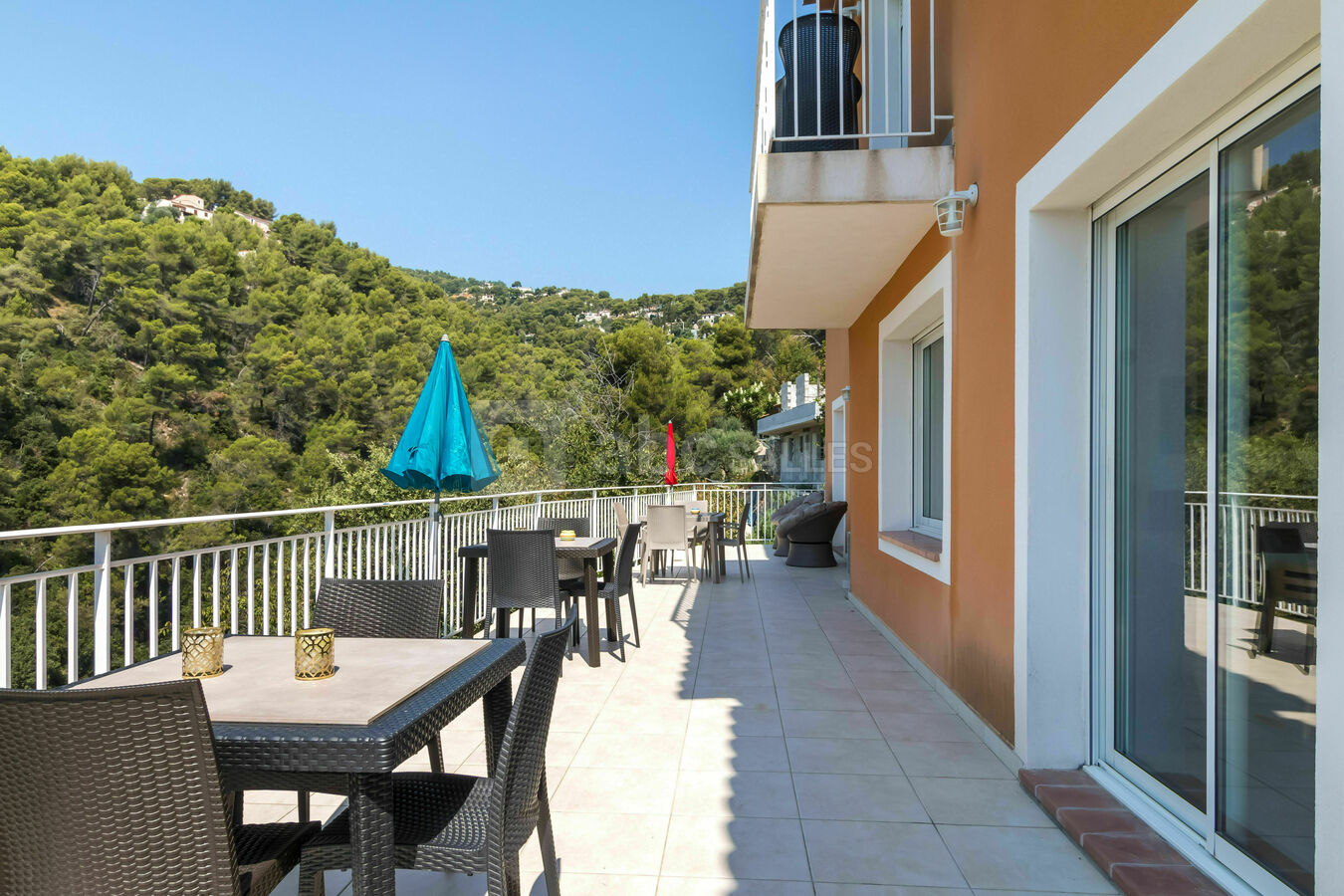 Grande Terrasse qui donne tout le long sur la Salle de Réception principale