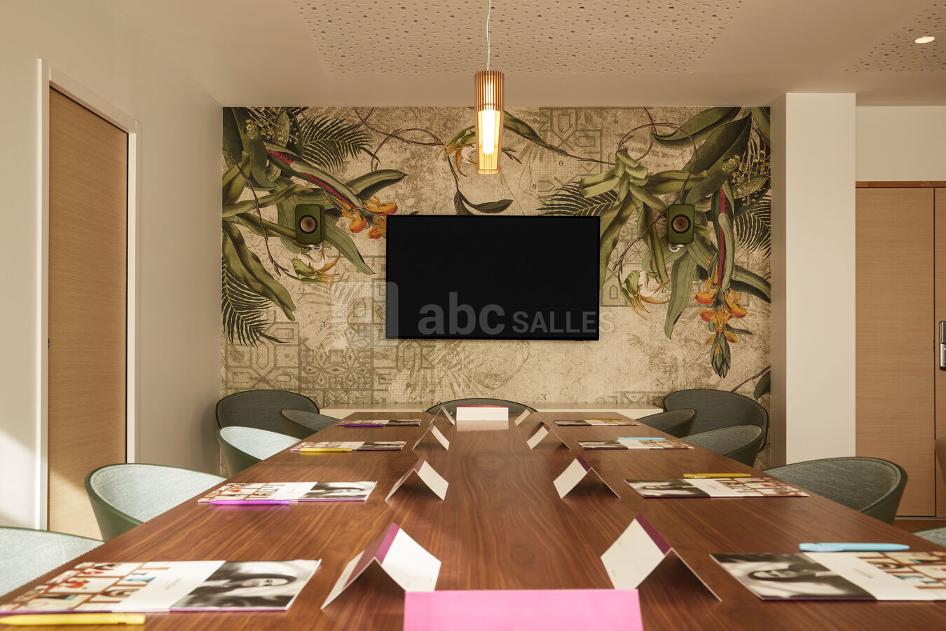 Salle de réunion : disposition en pavé