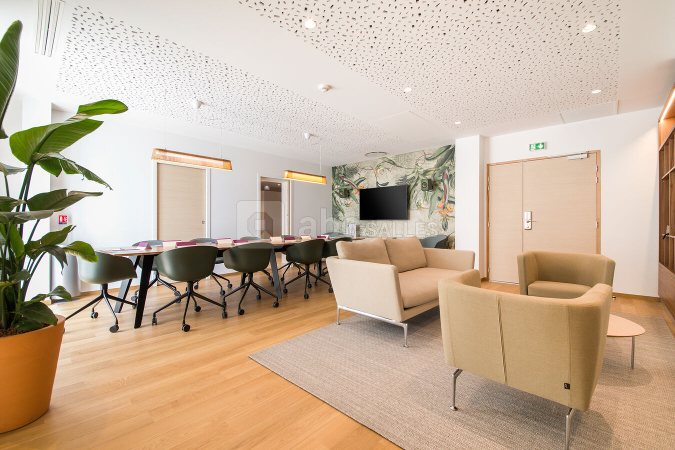 Salle de réunion : disposition en pavé