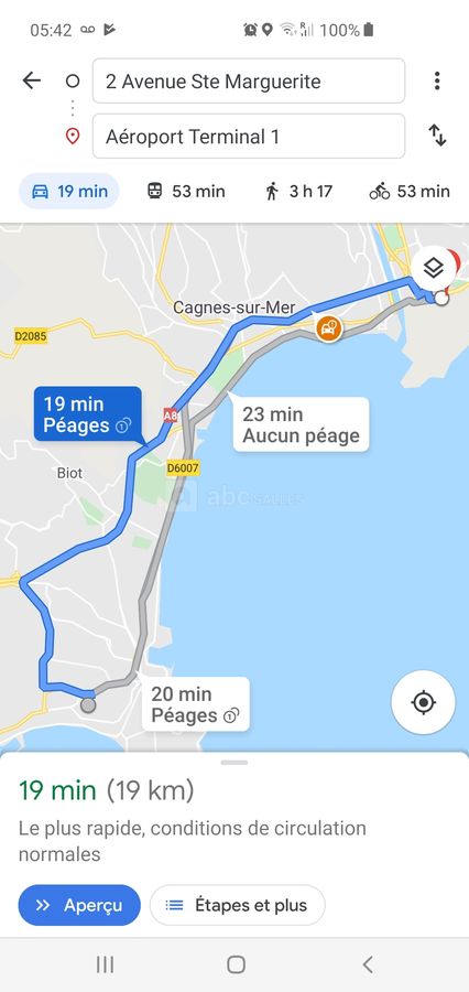 Les than 20 mn to Nice Airport