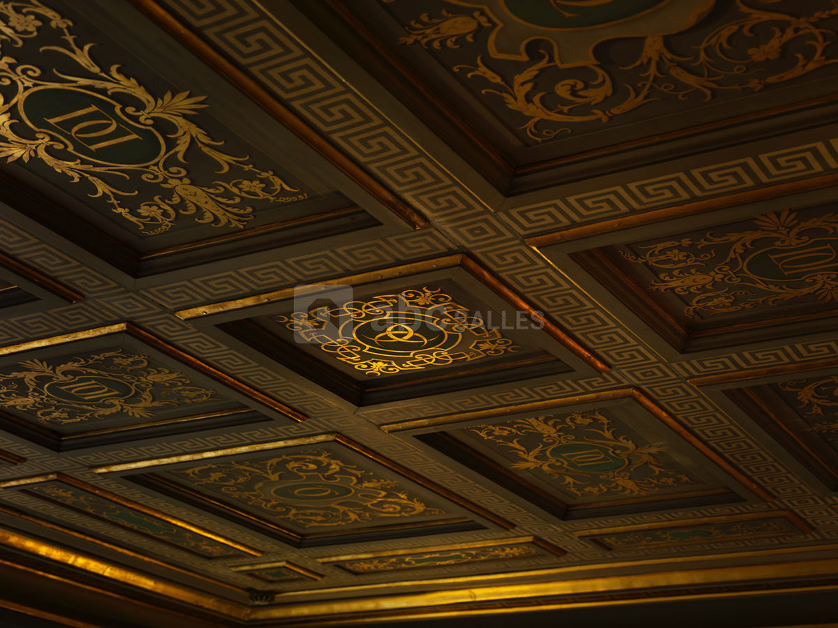 Plafond du salon aux colonnes