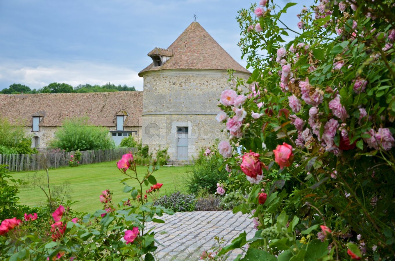 Le pigeonnier et les roses
