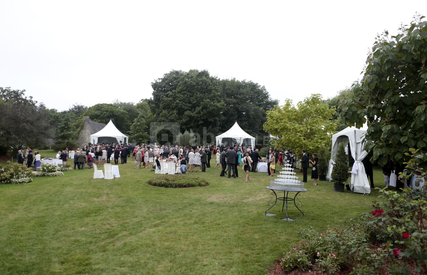 Le cocktail sur la prairie dominant l'aven