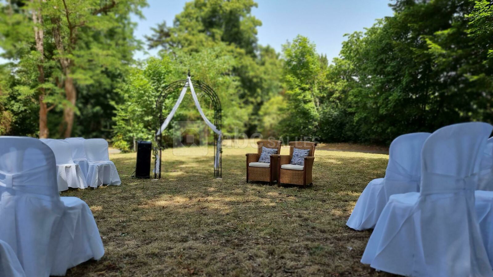 Cérémonie de mariage dans le parc du château