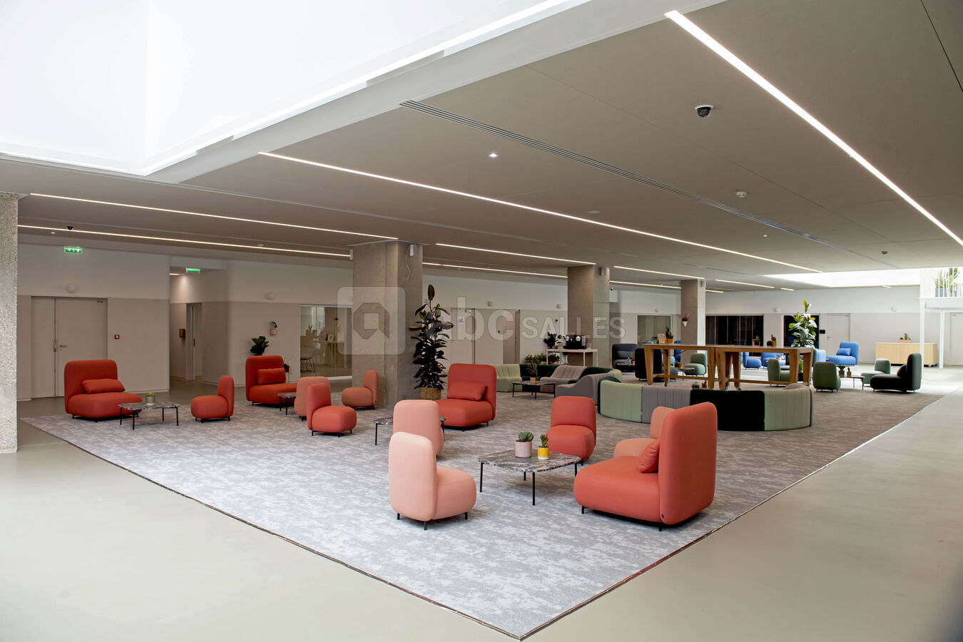 Foyer de 700m² avec 2 puits de lumière et du mobilier modulable