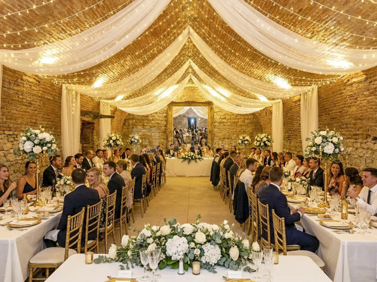 Modularité des espaces pour vos banquets, mariages et réceptions de caractère.